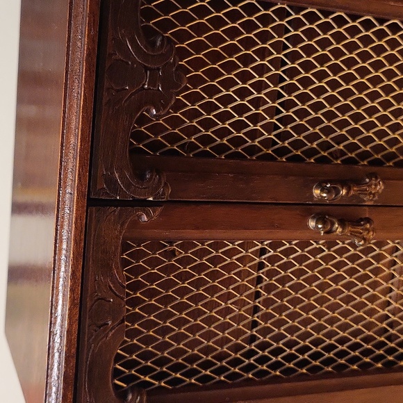 Japanese Wooden Vintage Jewelry Box 3 Corduroy Drawer & Music Box - Picture 13 of 13